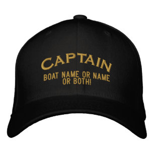 Captain Your Boat Name Your Name or Both! Embroidered Hat