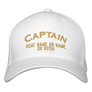 Captain Your Boat Name Your Name or Both! Embroidered Hat