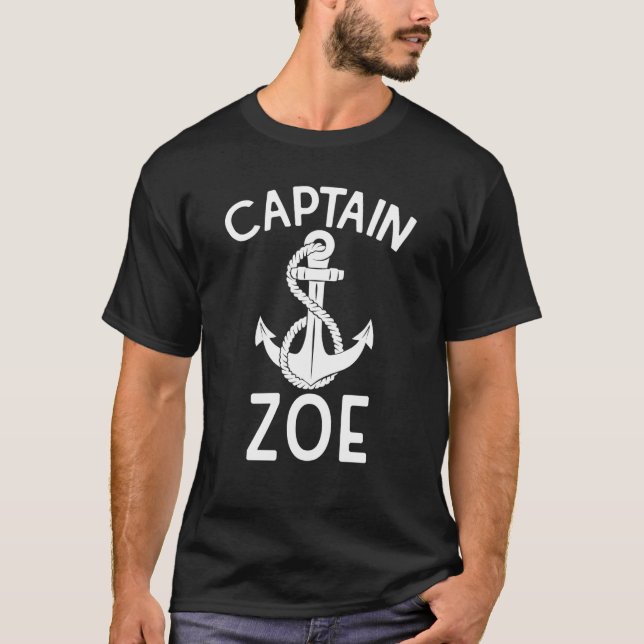 Captain Zoe Ship Boating Sailing Boat Yacht T-Shirt (Front)