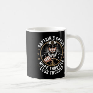 Captains Creed More Throttle Less Trouble Motorboa Coffee Mug