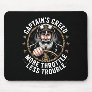 Captains Creed More Throttle Less Trouble Motorboa Mouse Mat