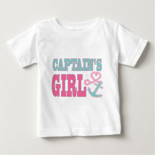 Captain's Girl Anchor and Heart Baby T-Shirt