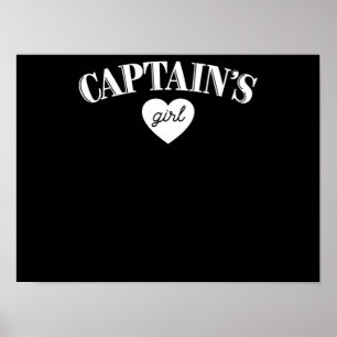 Captains Girls Pilot Cute Boat Military Team Poster
