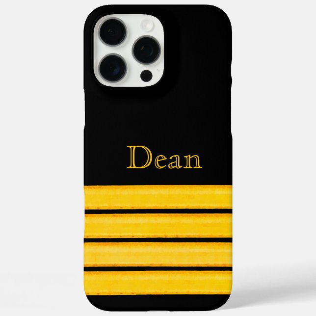 Captains golden stripes with name Case-Mate iPhone case (Back)
