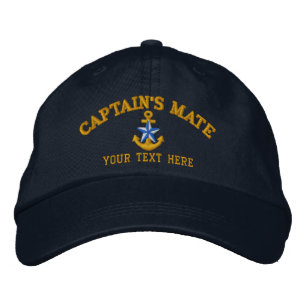Captain's Mate Star Anchor Easily Personalised Embroidered Hat