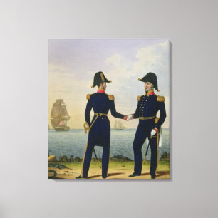 Captains, plate 5 from 'Costume of the Royal Navy Canvas Print