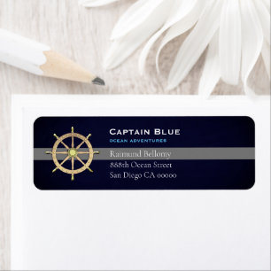 Captains Ship Wheel Return Address Labels
