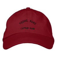 Captains Vessel Embroidered Cap Red