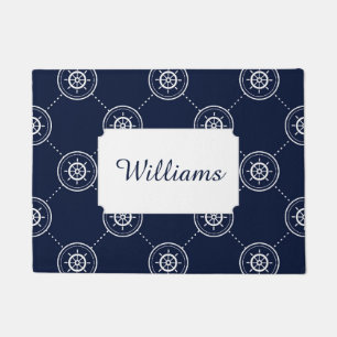 Captain's Wheel Pattern   Add Your Name Doormat
