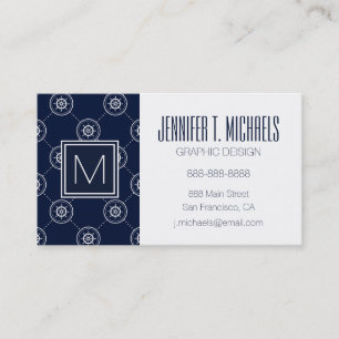 Captain'S Wheel Pattern Business Card
