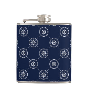 Captain'S Wheel Pattern Hip Flask