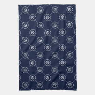 Captain'S Wheel Pattern Tea Towel