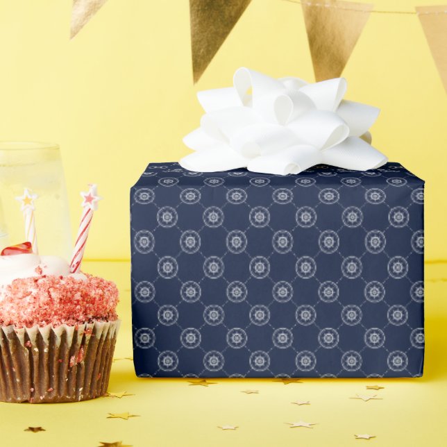 Captain'S Wheel Pattern Wrapping Paper (Birthday Party)