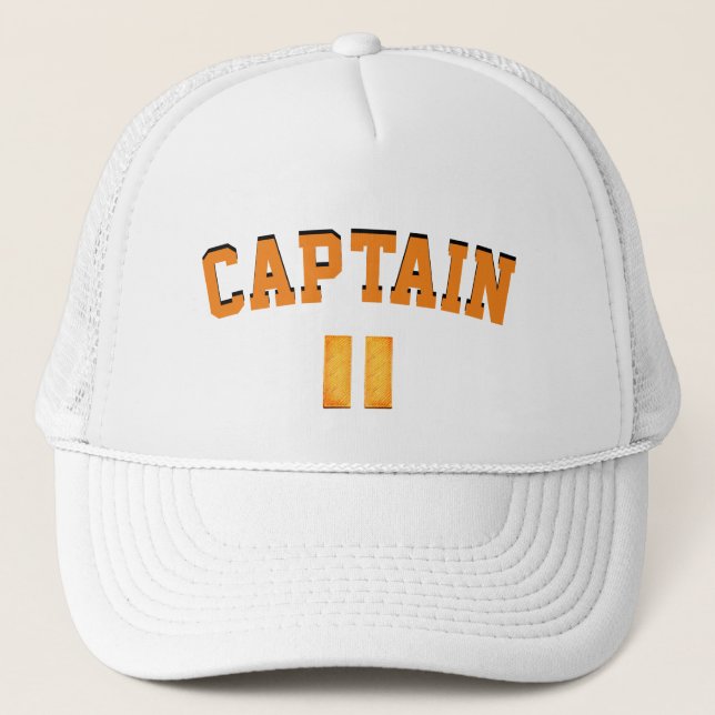 Captain's White Baseball Cap (Front)