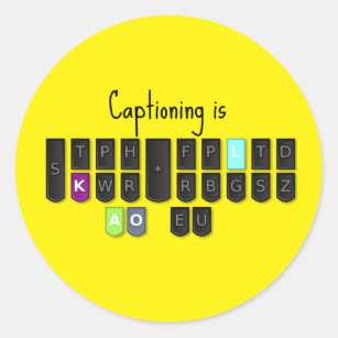 Captioning is Cool Steno Keyboard Stickers