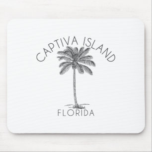 Captiva Island Beach Design Palm Tree Illustration Mouse Mat