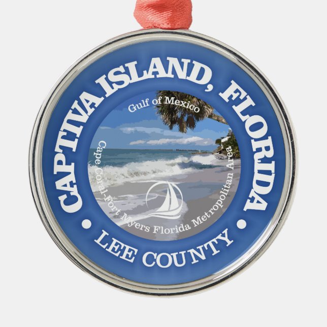 Captiva Island (C) Metal Tree Decoration (Front)