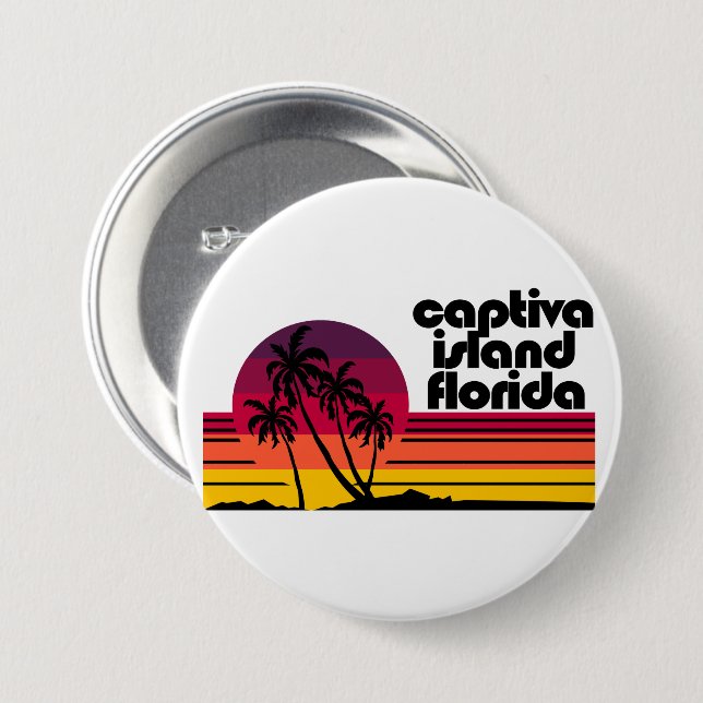 Captiva Island Florida 7.5 Cm Round Badge (Front & Back)