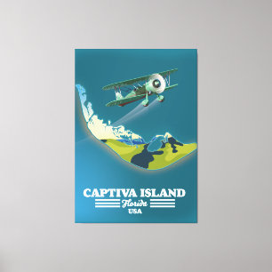 Captiva Island Florida USA map Canvas Print