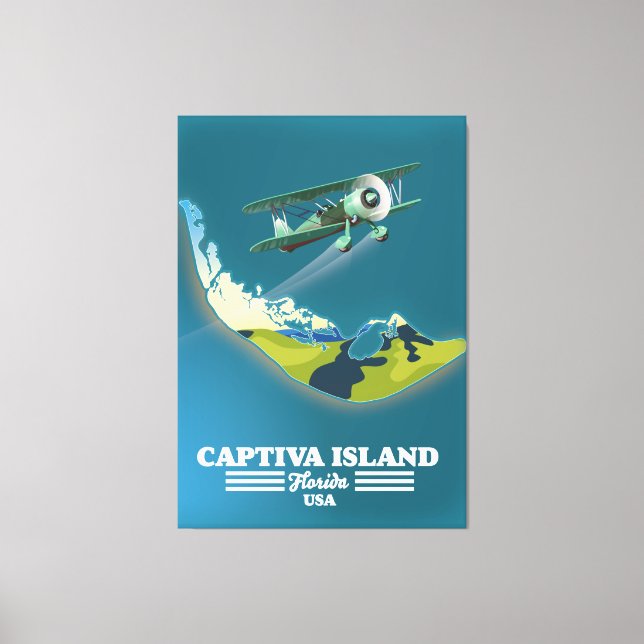 Captiva Island Florida USA map Canvas Print (Front)