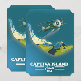Captiva Island Florida USA map Invitation