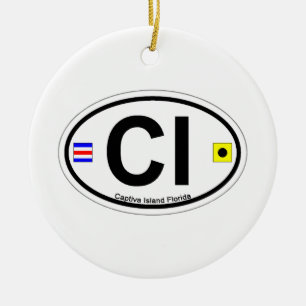 Captiva Island - Oval. Ceramic Tree Decoration