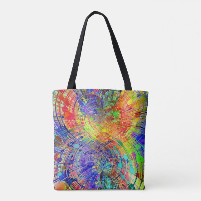 Captivateing Colorful Spirals Tote Bag (Back)