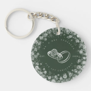 Captivating 1st Christmas Newlywed Keepsake Key Ring