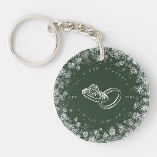 Captivating 1st Christmas Newlywed Keepsake Key Ring