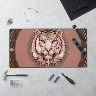 Captivating and artistic depiction of a tiger desk mat