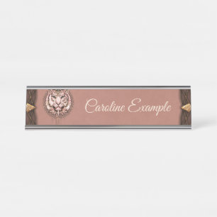 Captivating and artistic depiction of a tiger desk name plate