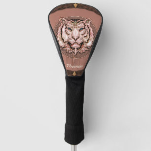 Captivating and artistic depiction of a tiger golf head cover
