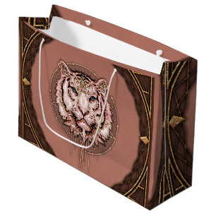 Captivating and artistic depiction of a tiger large gift bag
