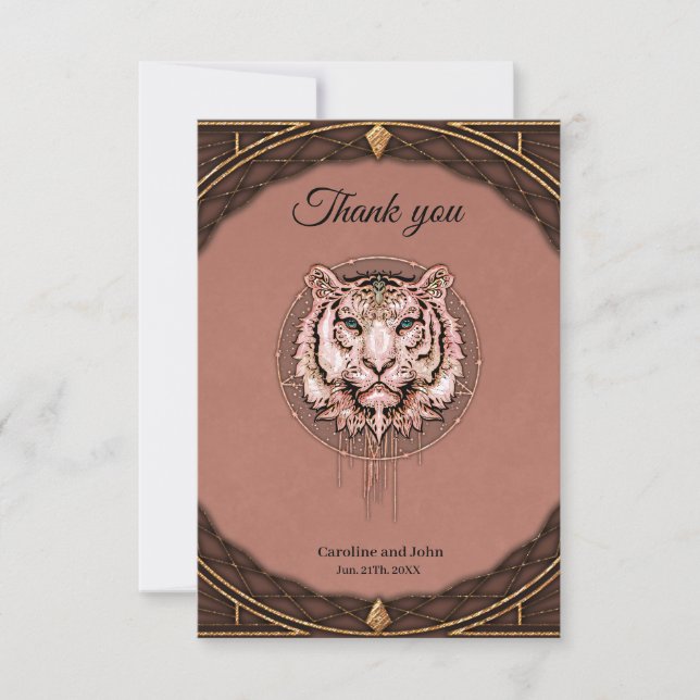 Captivating and artistic depiction of a tiger thank you card (Front)