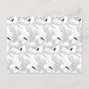 Captivating Black and White Photo of Leaves on a Postcard