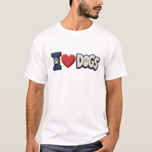 Captivating Blue I LOVE DOGS Style Statement T-Shirt