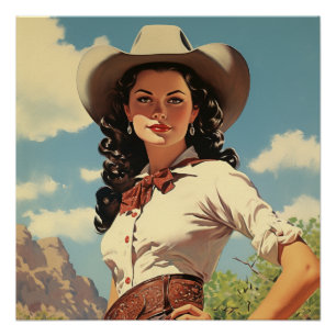 Captivating Cowgirl: Wild West Whispers Poster