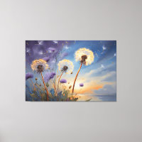 Captivating Dandelions in Nightsky AI Art Painting