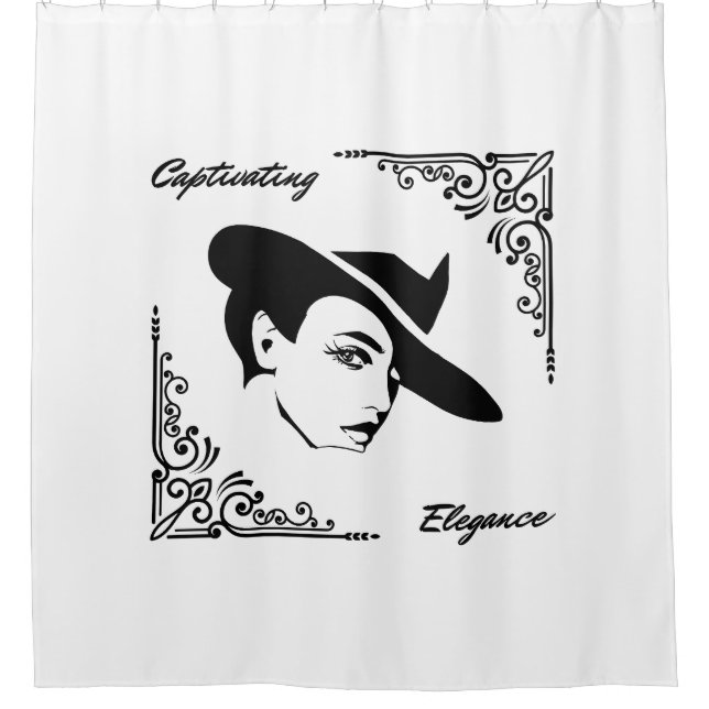 Captivating Elegance Beautiful Modern Woman Shower Curtain (Front)