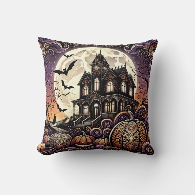 Captivating Halloween Pillow 🎃 Owl & Moon Magic (Front)
