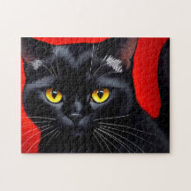 Captivating Kitty Art Portrait 252-Piece Black Cat