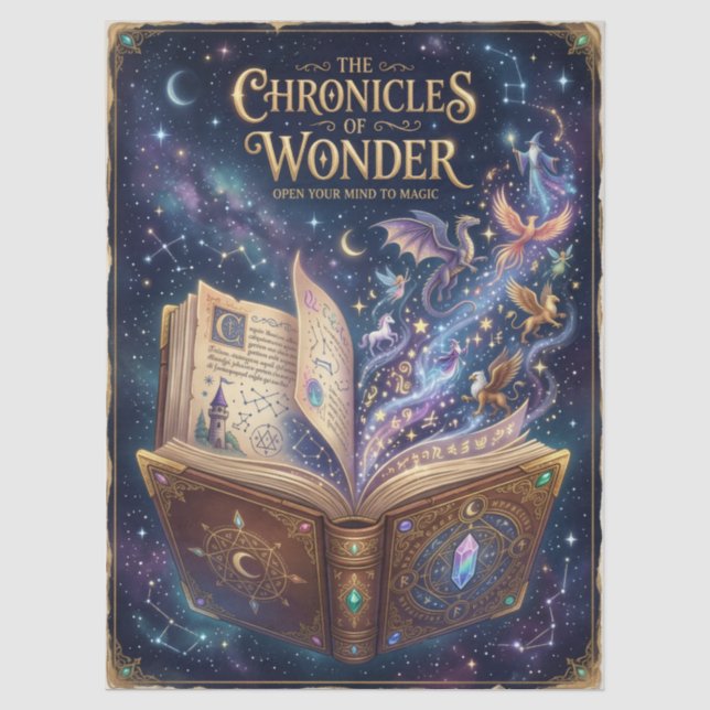 Captivating Magic Book Tissue Paper (Front)