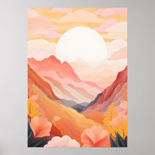 Captivating Mountains, Sunsets, and Floral Beauty Poster (Front)