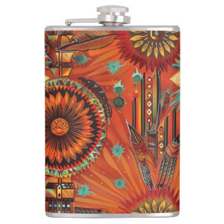 Captivating Navy "Intricate Echoes" 8oz Flask