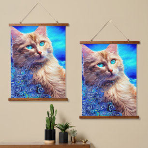 Captivating Octopus Blue Ocean Wave Fauvism Hanging Tapestry