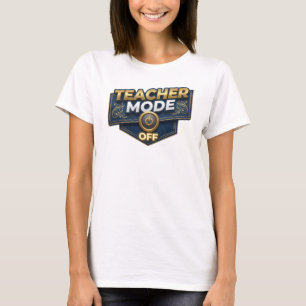 Captivating Orange TEACH MODE OFF Artistic Motif T-Shirt