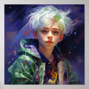 Captivating Portrait: Enigmatic Nineteen-Year-Old Poster