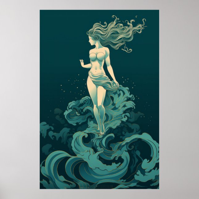 Captivating Poster: Ancient Greek Goddess Venus Em Poster (Front)