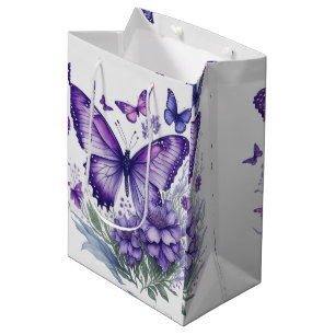 Captivating Purple Butterflies on Flower Medium Gift Bag