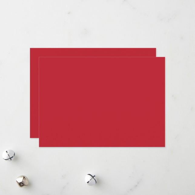 Captivating Red Background White Border Design Holiday Card (Front/Back In Situ)